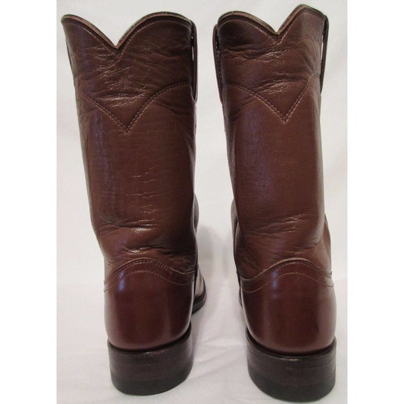 Justin Made USA Women's 5 1/2 B Brown Leather Western Cowgirl Boots Rodeo Shoes - Picture 3 of 12